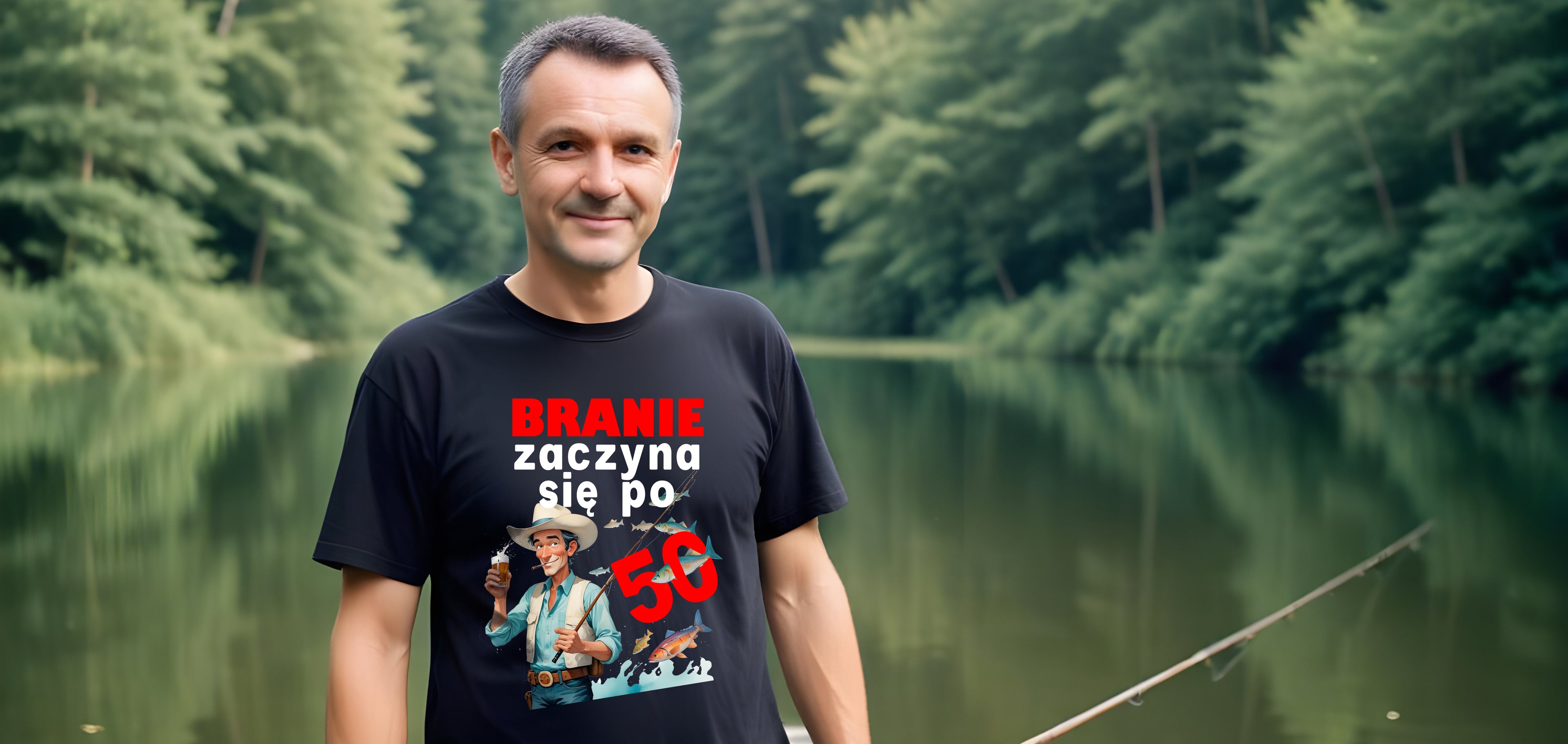 Koszulka Męska T-Shirt Branie zaczyna się po 40, 50, 60, 70 - z Wybranym Wiekiem - S-2XL