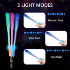 Świecące pałeczki LED imprezowe 12 szt. – 3 tryby, wielokolorowe światło