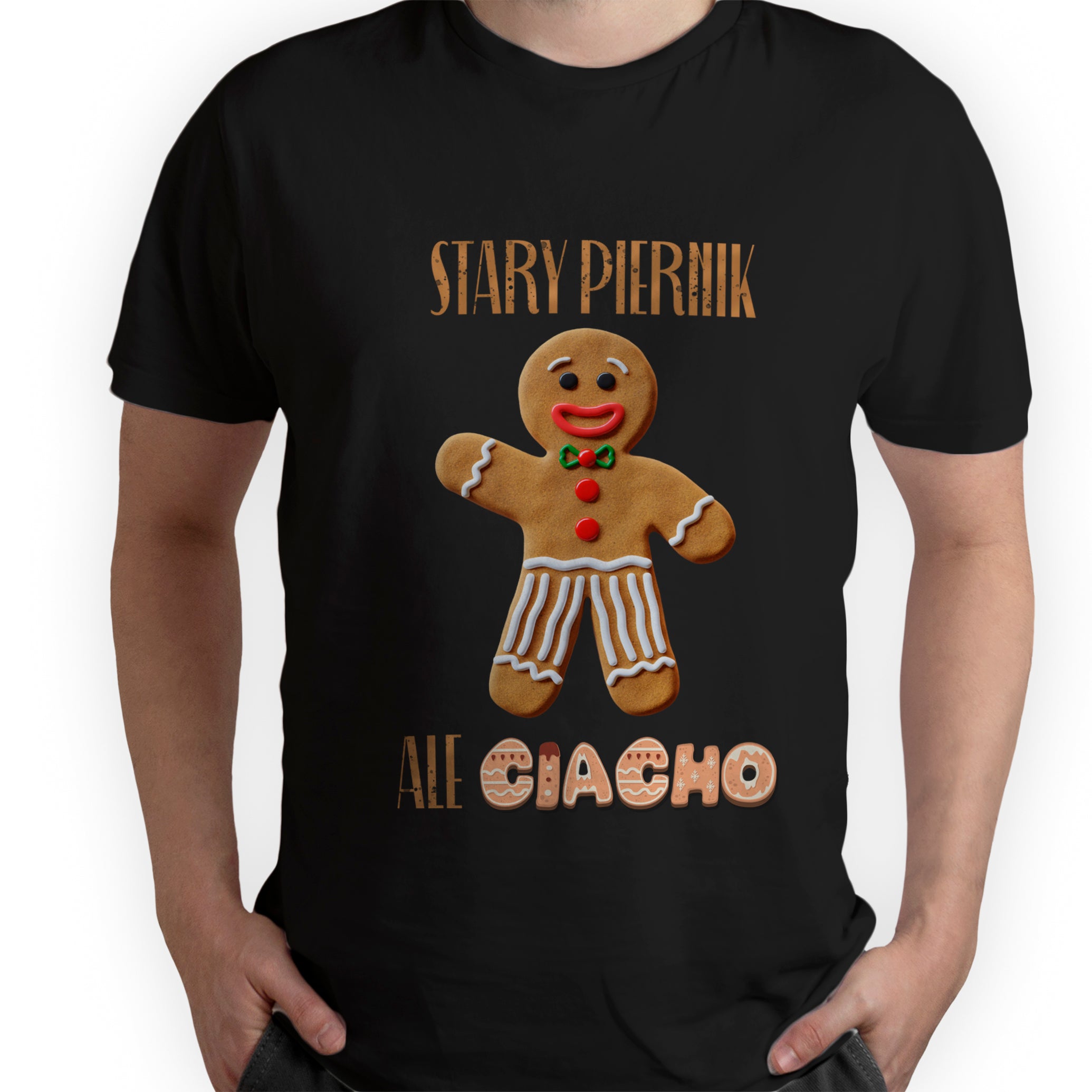 Świąteczna Koszulka Dziecięca, Męska, Damska T-Shirt - Stary Piernik - CHR012 Główne zdjęcie produktu