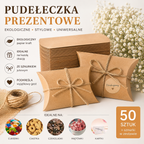 Ekologiczne pudełeczka mini pudełka prezentowe kraft 50 szt z naklejkami