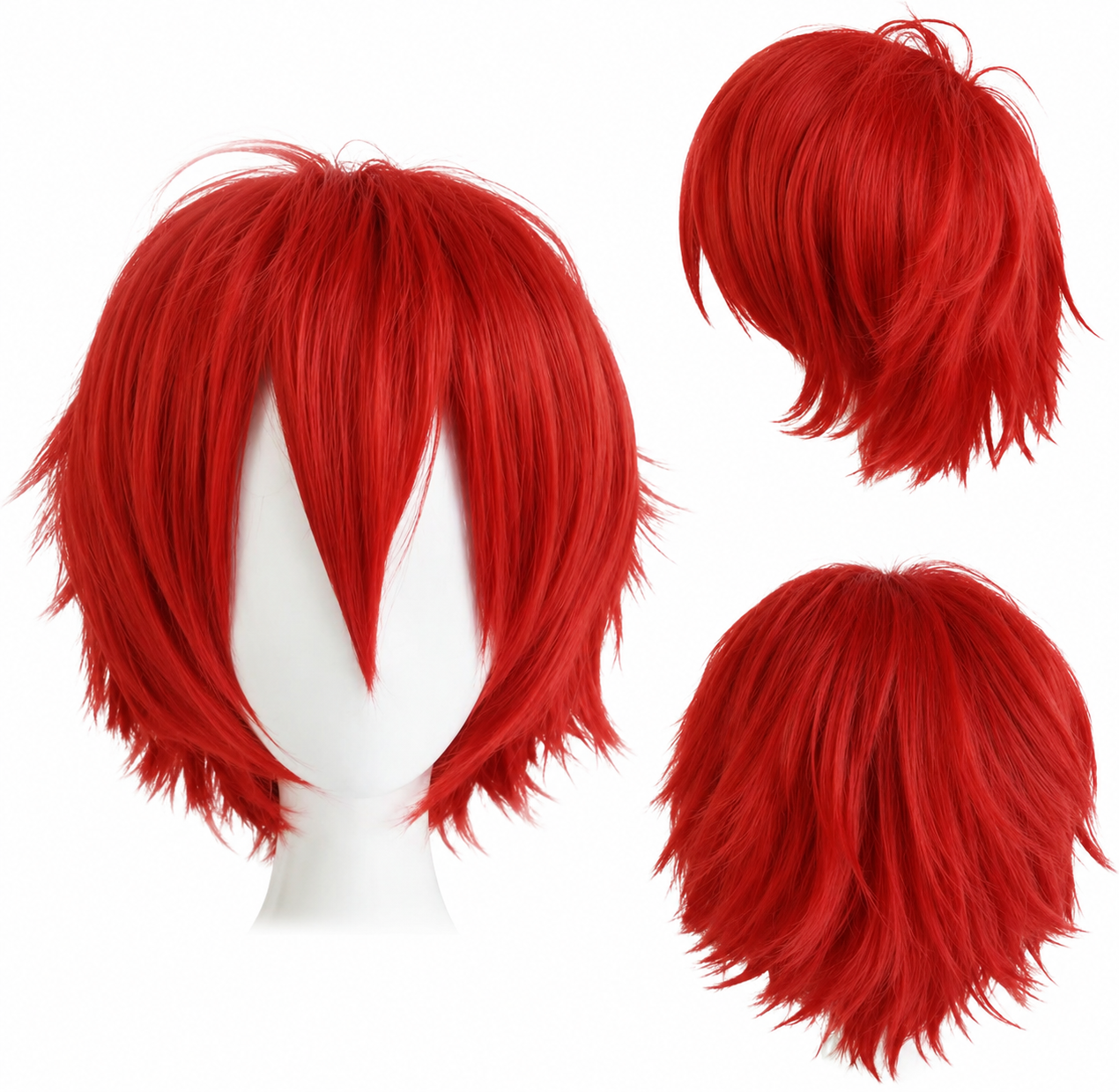 Peruka Anime Manga Czerwone Włosy Czerwona Krótka Cosplay Główne zdjęcie produktu