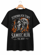 Koszulka Męska Śmieszna Samiec Alfa T-Shirt Idealna na Prezent dla Męża Brata Chłopaka 26_18