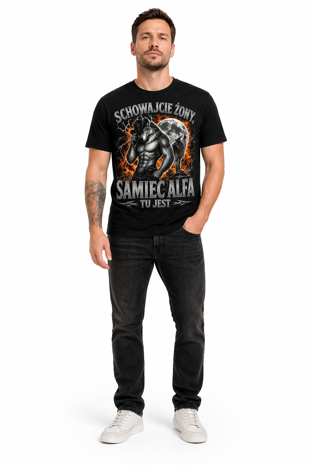 Koszulka Męska Śmieszna Samiec Alfa T-Shirt Idealna na Prezent dla Męża Brata Chłopaka 26_18