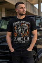 Koszulka Męska Śmieszna Samiec Alfa T-Shirt Idealna na Prezent dla Męża Brata Chłopaka 26_18