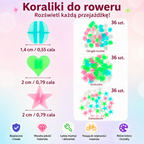 Kolorowe Odblaskowe Koraliki do roweru dla dzieci dorosłych Pastele 108 sztuk zestaw