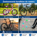 Kolorowe Odblaskowe Koraliki do roweru dla dzieci dorosłych Pastele 108 sztuk zestaw
