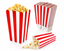 Pudełka na Popcorn Amerykańskie Mini Opakowania 30 szt Czerwono-Białe Paski