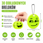 Zestaw Odblasków Odblaskowych Breloków Breloki Odblaskowe Kółka buźki 10szt