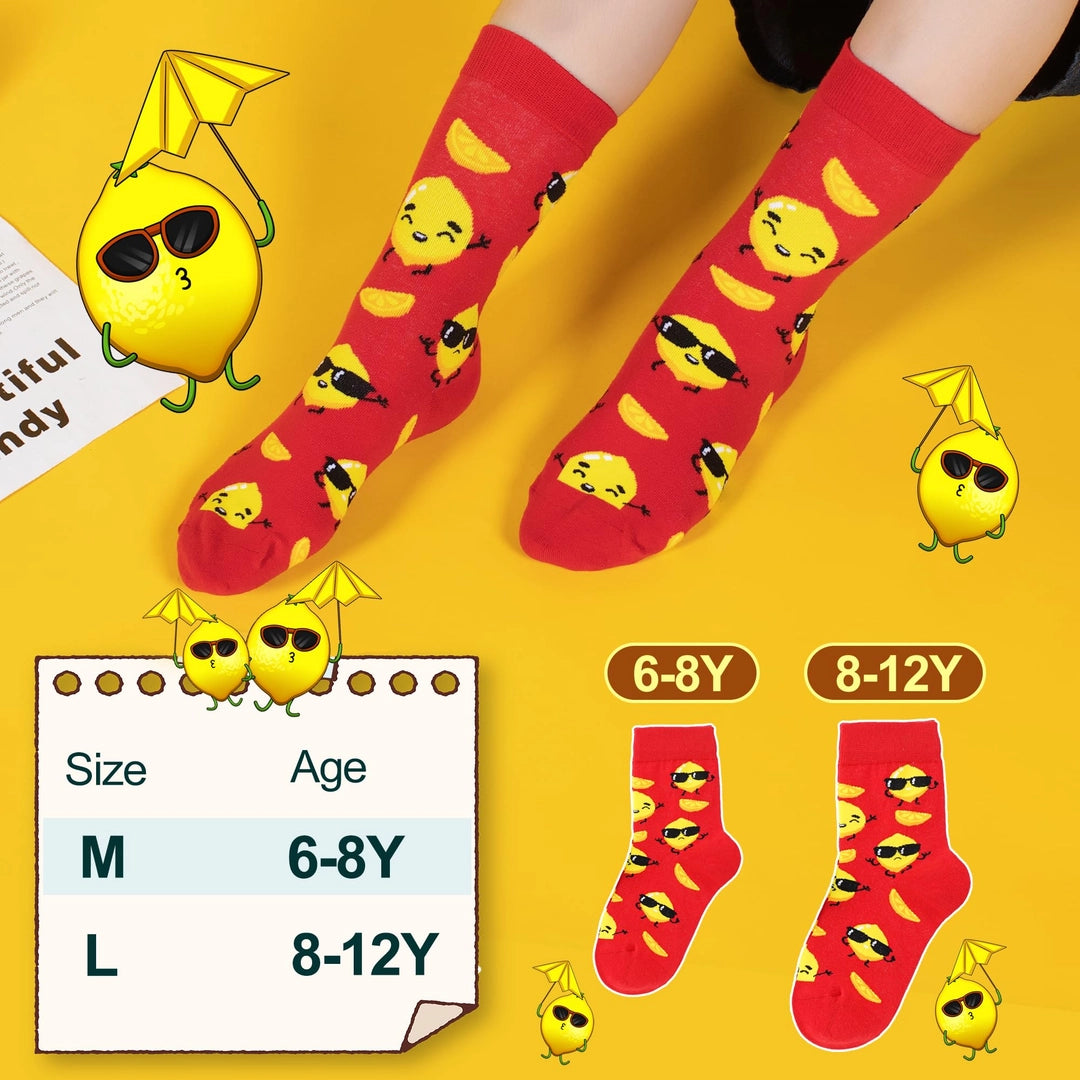 Kolorowe skarpetki dziecięce – zestaw 5 par z motywami jedzenia!