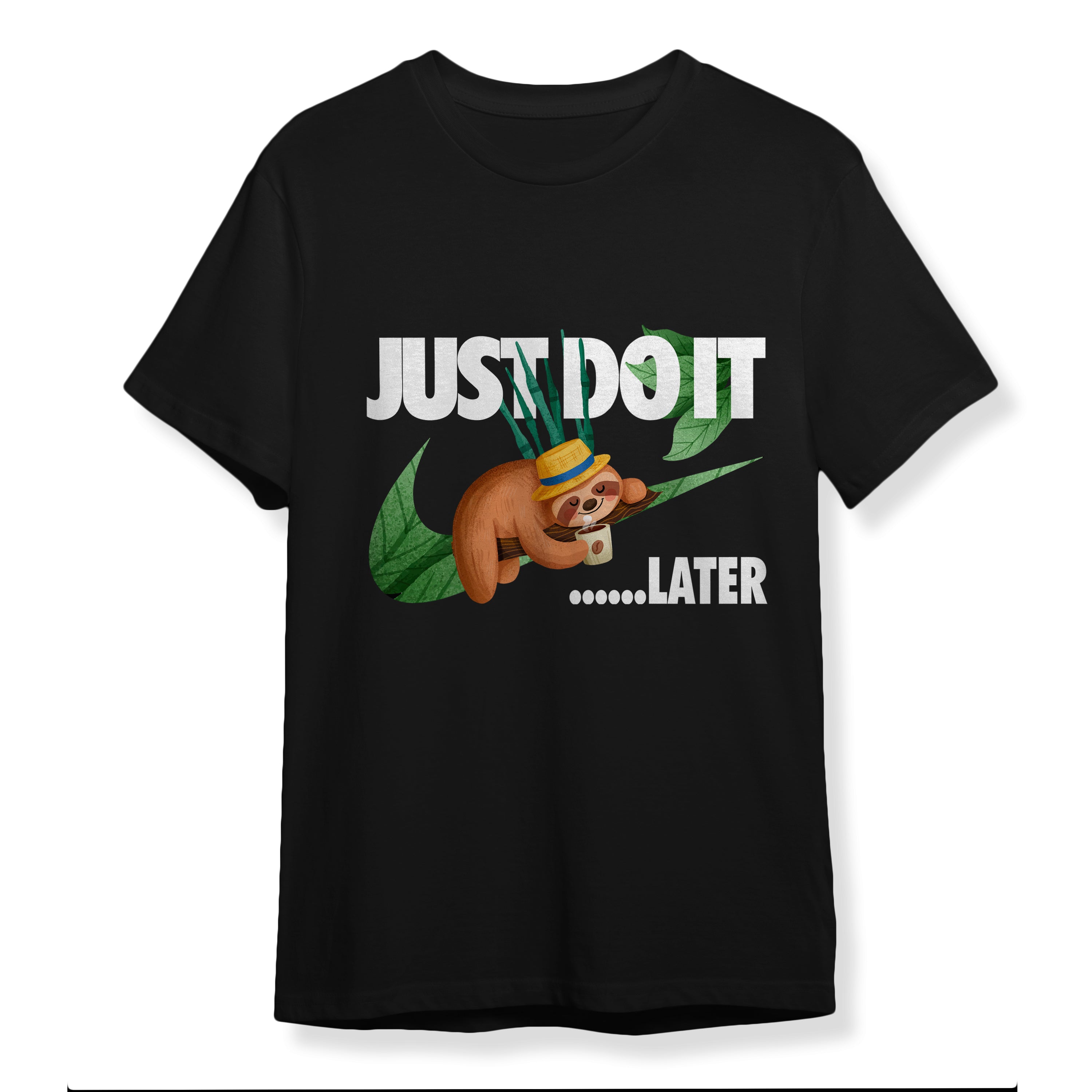 Leniwiec Logo Parodia Koszulka Męska T-Shirt Czarny lub Biały - S-2XL D001 Drugie zdjęcie produktu