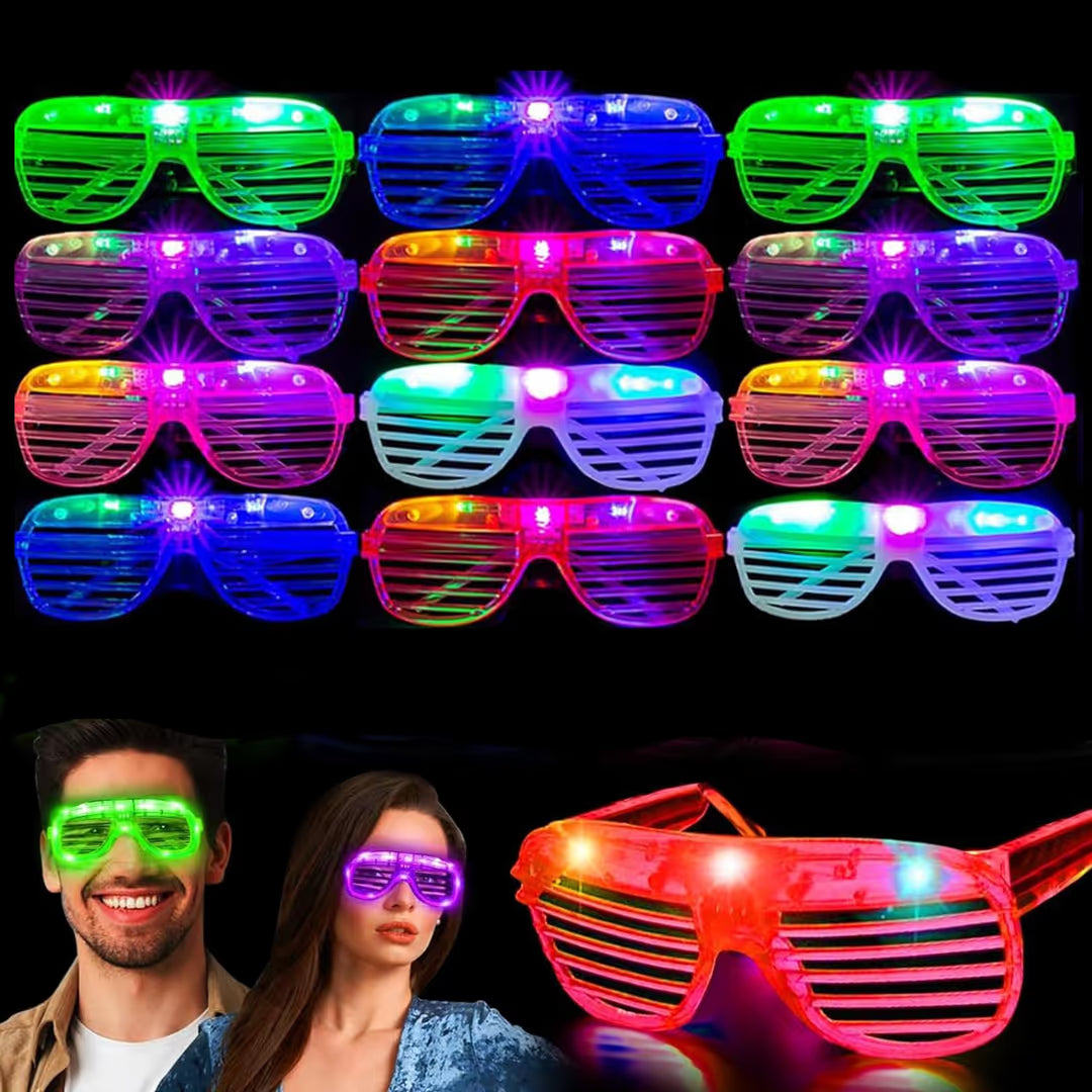 Okulary Imprezowe Na Imprezę LED Świecące Kolorowe Neonowe Festival Party