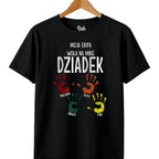 Koszulka Męska T-Shirt - Ekipa Dziadka z imionami wnuków - Czarna lub Biała- DZI03