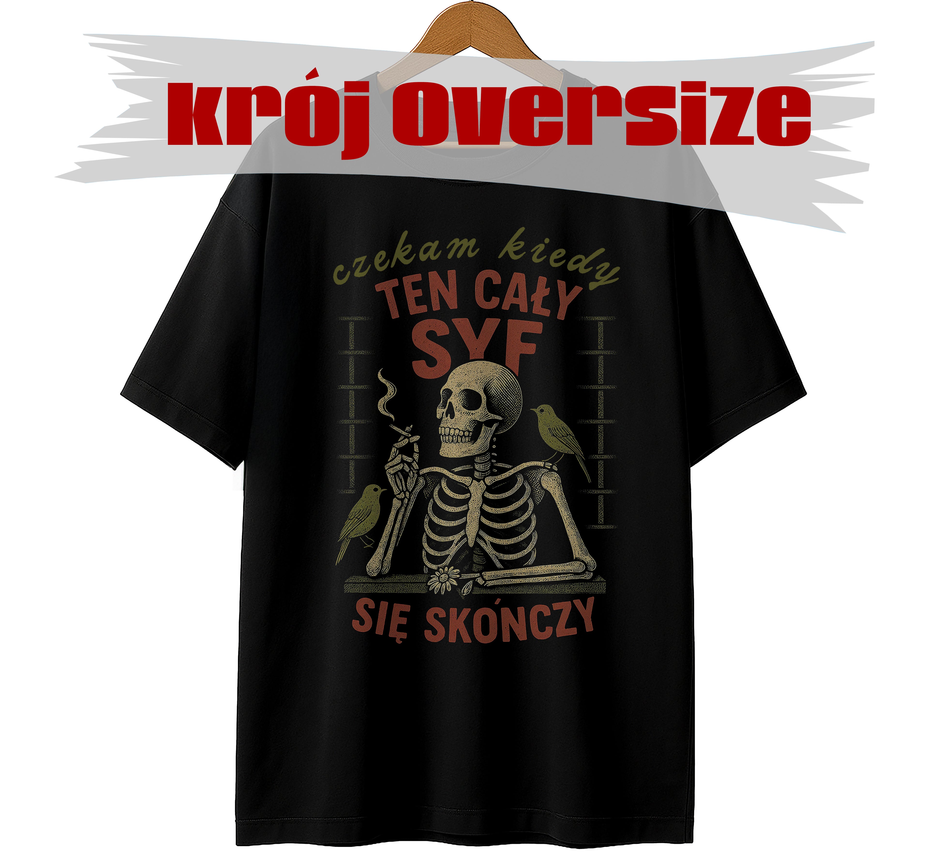 Koszulka Męska Damska Młodzieżowa T-Shirt Śmieszna Tekst - Czekam Kiedy Ten Syf S-2XL