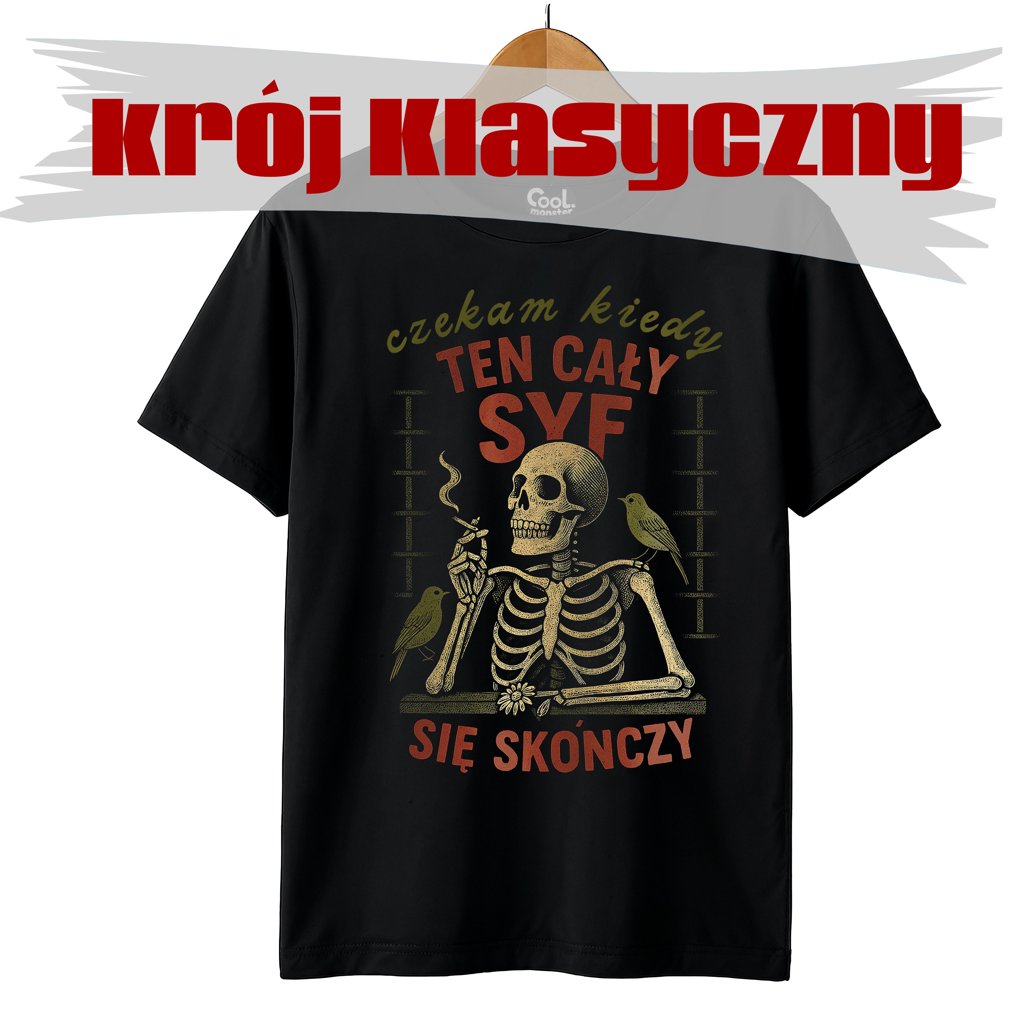 Koszulka Męska Damska Młodzieżowa T-Shirt Śmieszna Tekst - Czekam Kiedy Ten Syf S-2XL