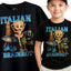 Italian Brainrot T-Shirt Koszulka Dziecięca śmieszny Motyw TikTok Czarna E09