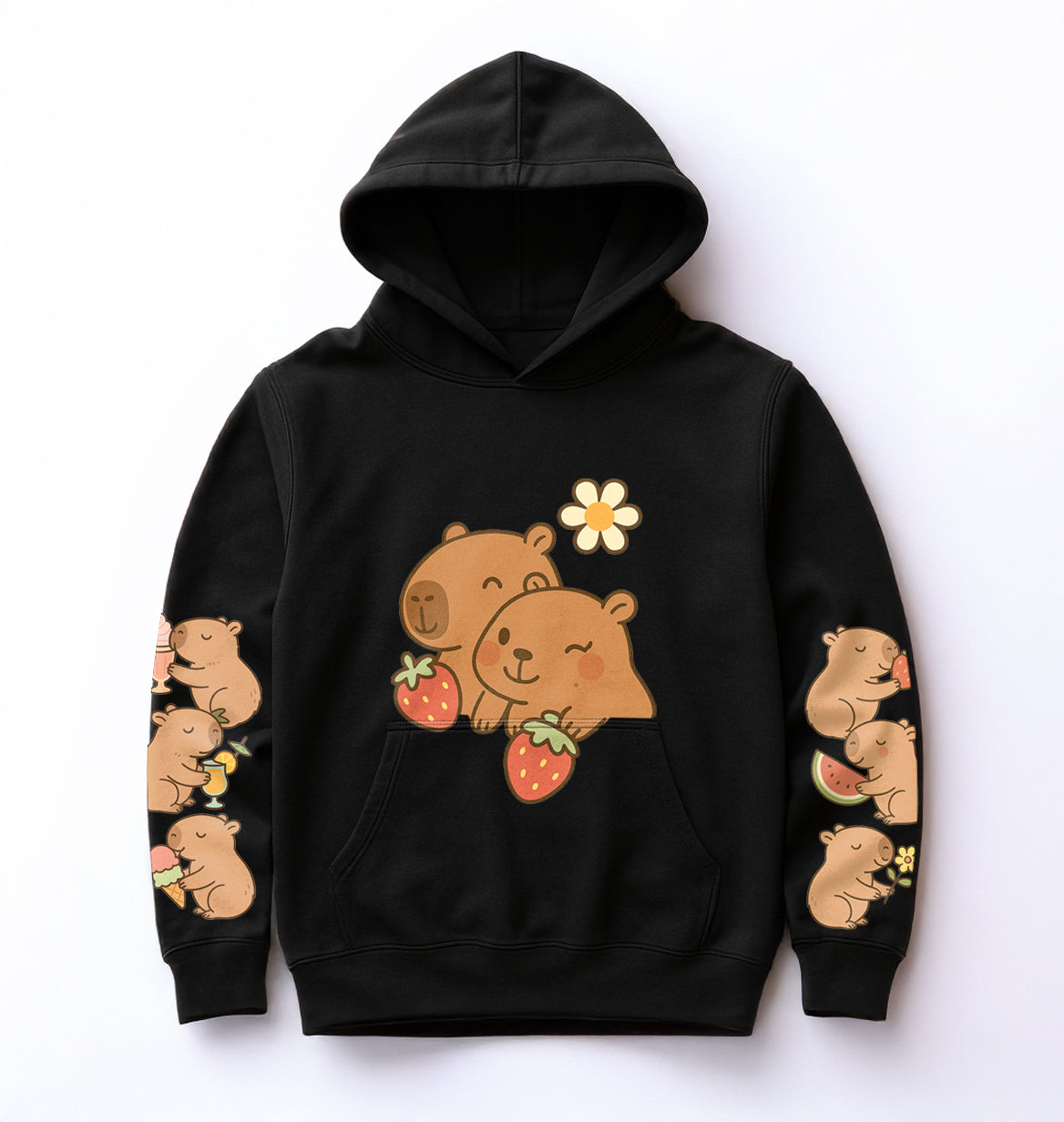 Kapibara Bluza z kapturem Bawełniana Kangurka - Dla Dzieci z Kapibarą Capybara