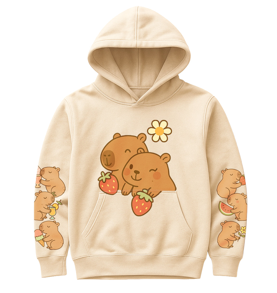 Kapibara Bluza z kapturem Bawełniana Kangurka - Dla Dzieci z Kapibarą Capybara