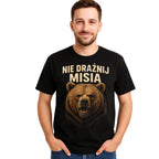 E12 Koszulka Męska T-Shirt Śmieszna Na Prezent dla Taty Męża Chłopaka Męża "Nie Drażnij Misia"