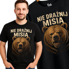 E12 Koszulka Męska T-Shirt Śmieszna Na Prezent dla Taty Męża Chłopaka Męża "Nie Drażnij Misia"