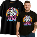 Koszulka Męska Młodzieżowa T-Shirt Śmieszna na Prezent - Samiec Alfa S-2XL