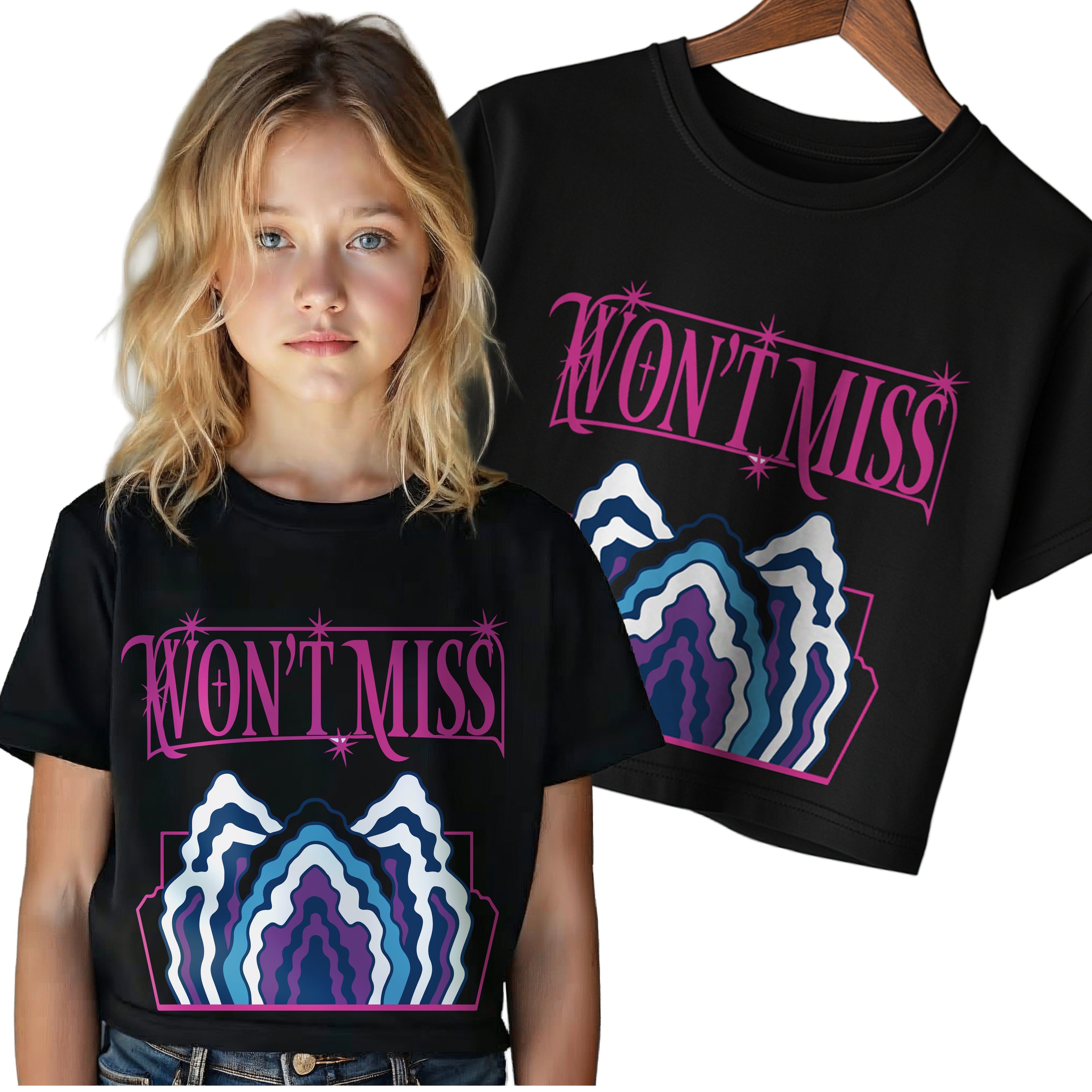 K-Popowe Łowczynie Demonów T-Shirt Koszulka Dziecięca Cropped Stój MIRA MIRY E24