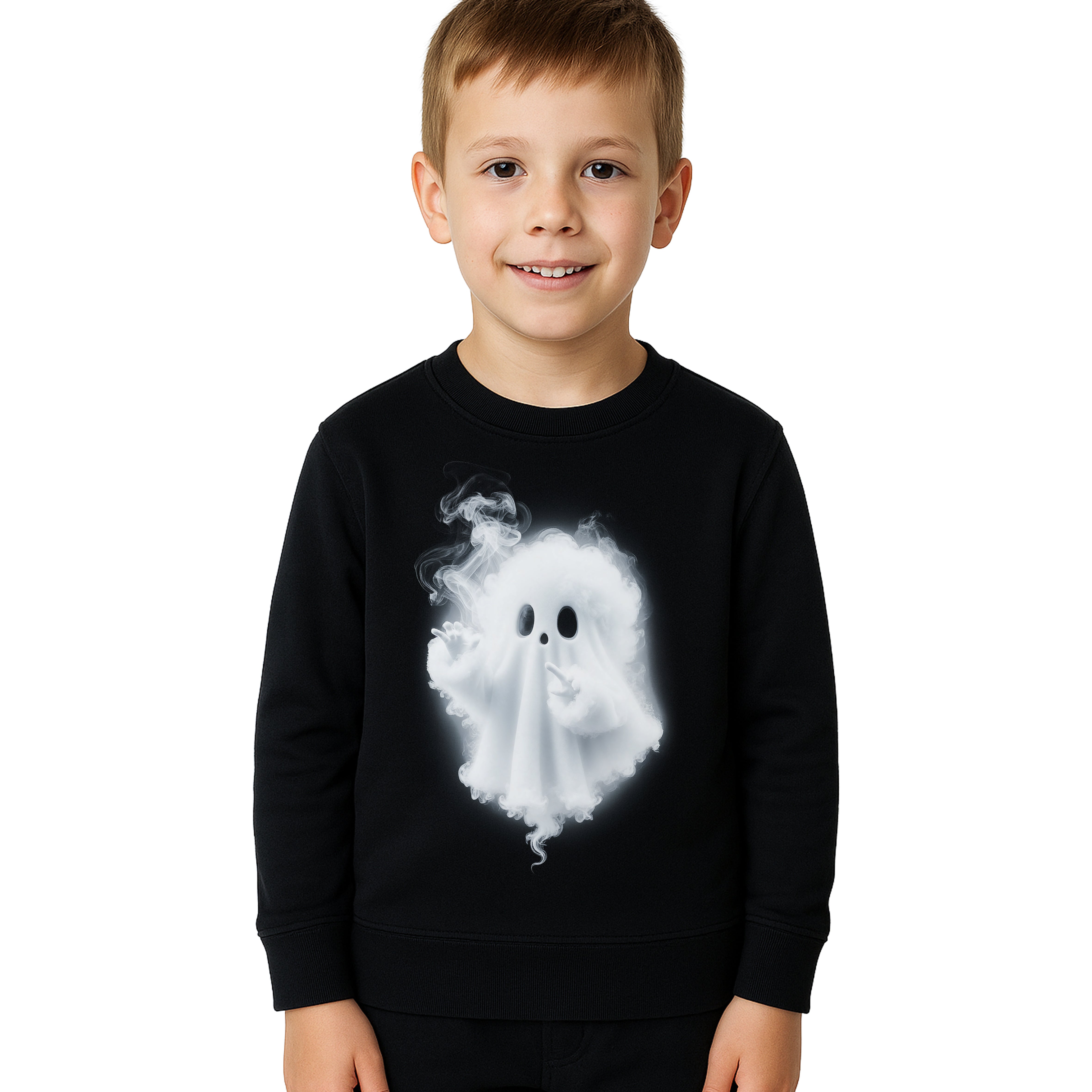 Bluza Dziecięca Straszna Duch Świecąca Nocy na Halloween Imprezę - Gruba Bawełna Premium Drugie zdjęcie produktu