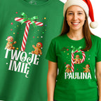 Świąteczna Koszulka personalizowa T-Shirt dla Rodziny/Grupy - z imieniem piernikami - E45