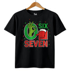 Świąteczna Śmieszna Koszulka Dziecięca T-Shirt - 6 7 six seven brainrot E48