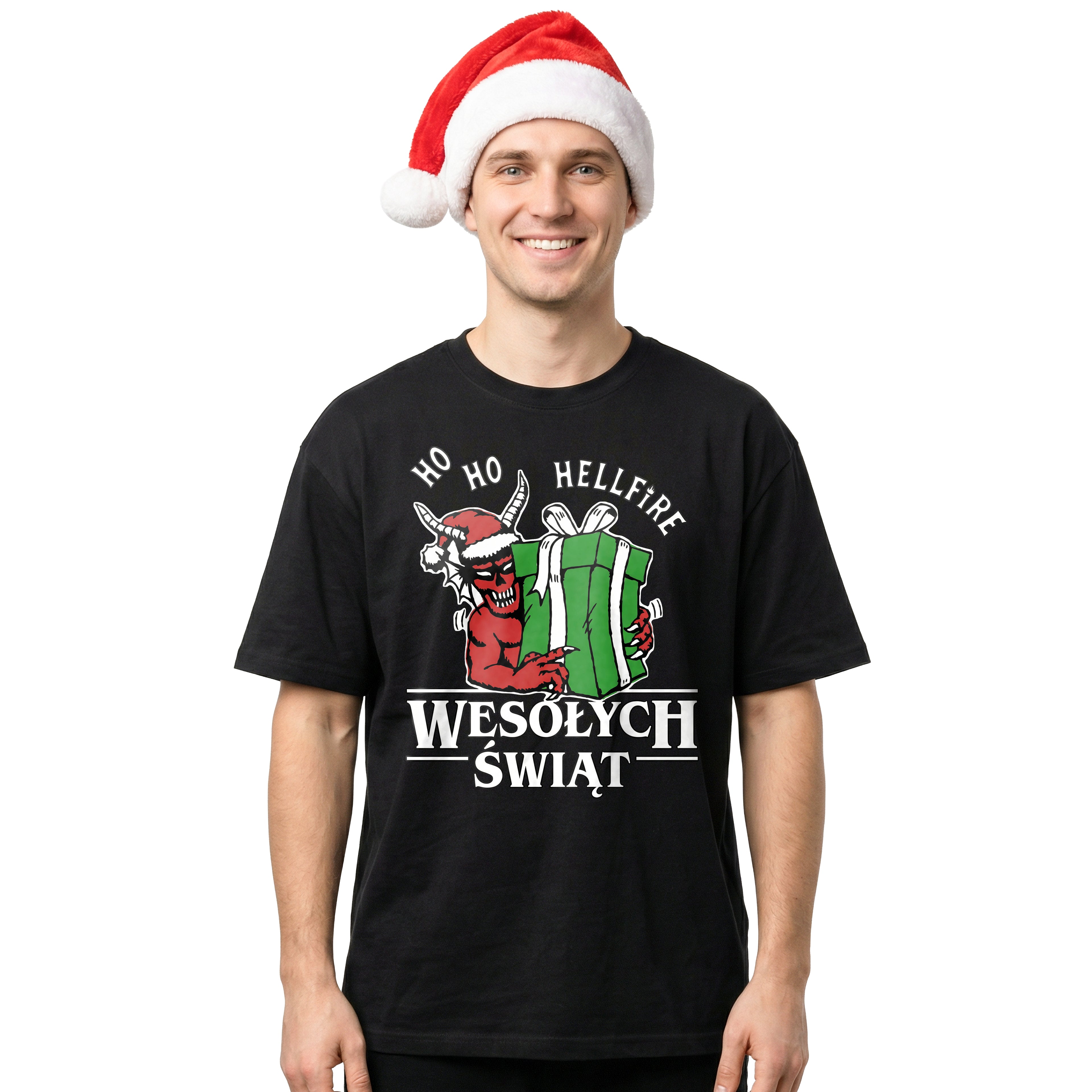 Świąteczna Śmieszna Koszulka Męska Damska T-Shirt - Stranger Things Hellfire E49