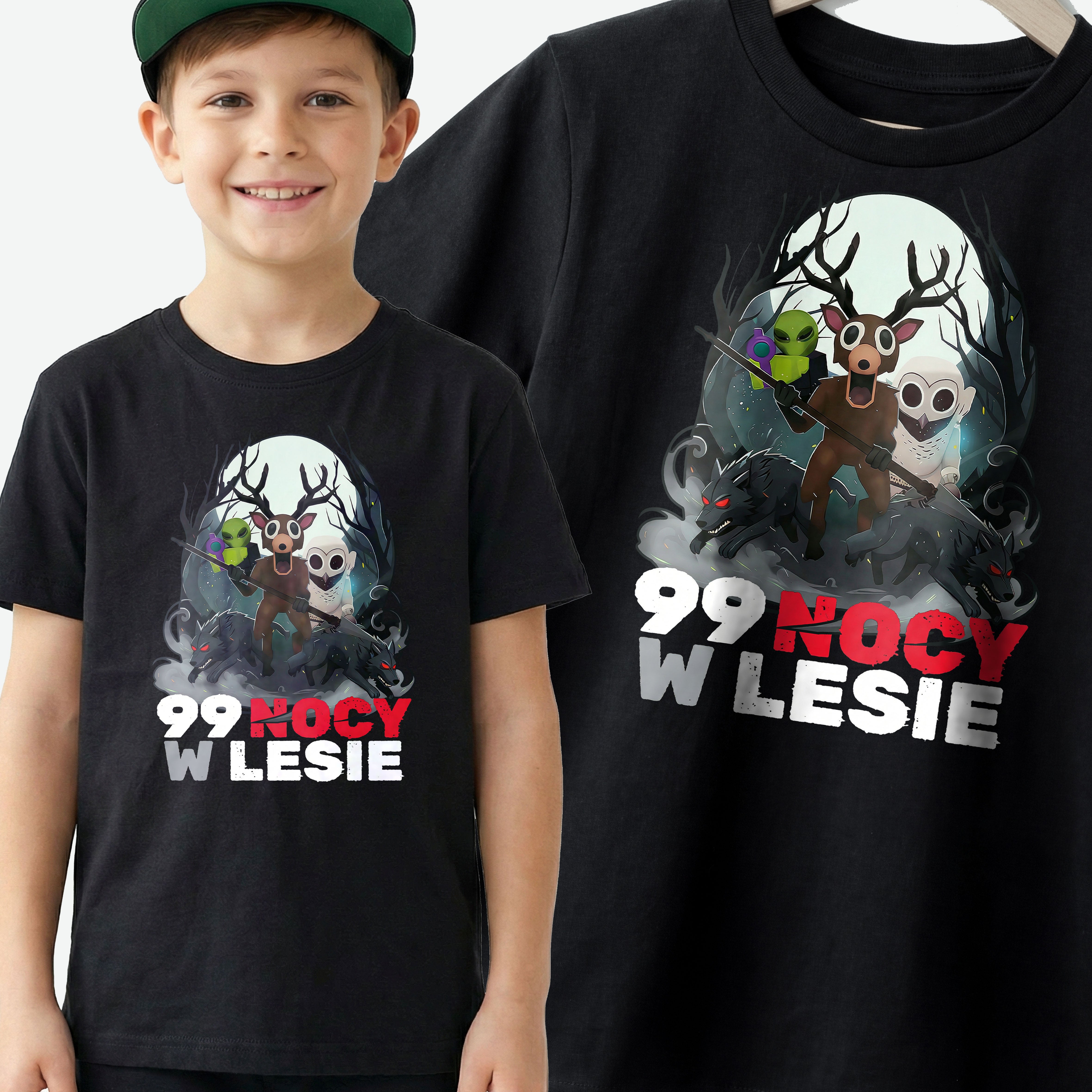 99 Nocy w Lesie Gra Roblox Koszulka Dziecięca Bawełniana - Gruba Bawełna E53 Główne zdjęcie produktu