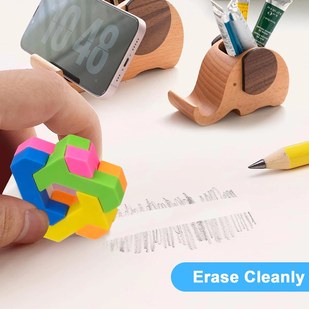 Gumki puzzle 3D dla dzieci zestaw 12szt geometryczne układanki antystres