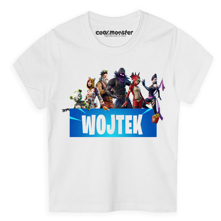 Koszulka dla Gracza Fortnite na urodziny i nie tylko. Z imieniem. Różne Kolory FORT01