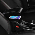 Podłokietnik Peugeot 2008 2012-2018 z 3x USB i 2-poziomowym schowkiem