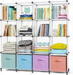 Regał modułowy 16 kostek 125x120 cm organizer z półkami na książki ubrania
