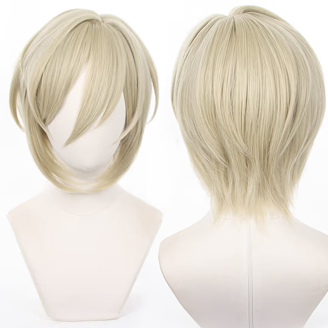 Peruka Anime Manga Blond Włosy Jasna Fryzura Cosplay z Mangi Uniwersalna