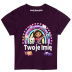 Koci Domek Gabi - T-Shirt Koszulka Dziewczęca z Imieniem - Różne Kolory - Brokat - GAB02
