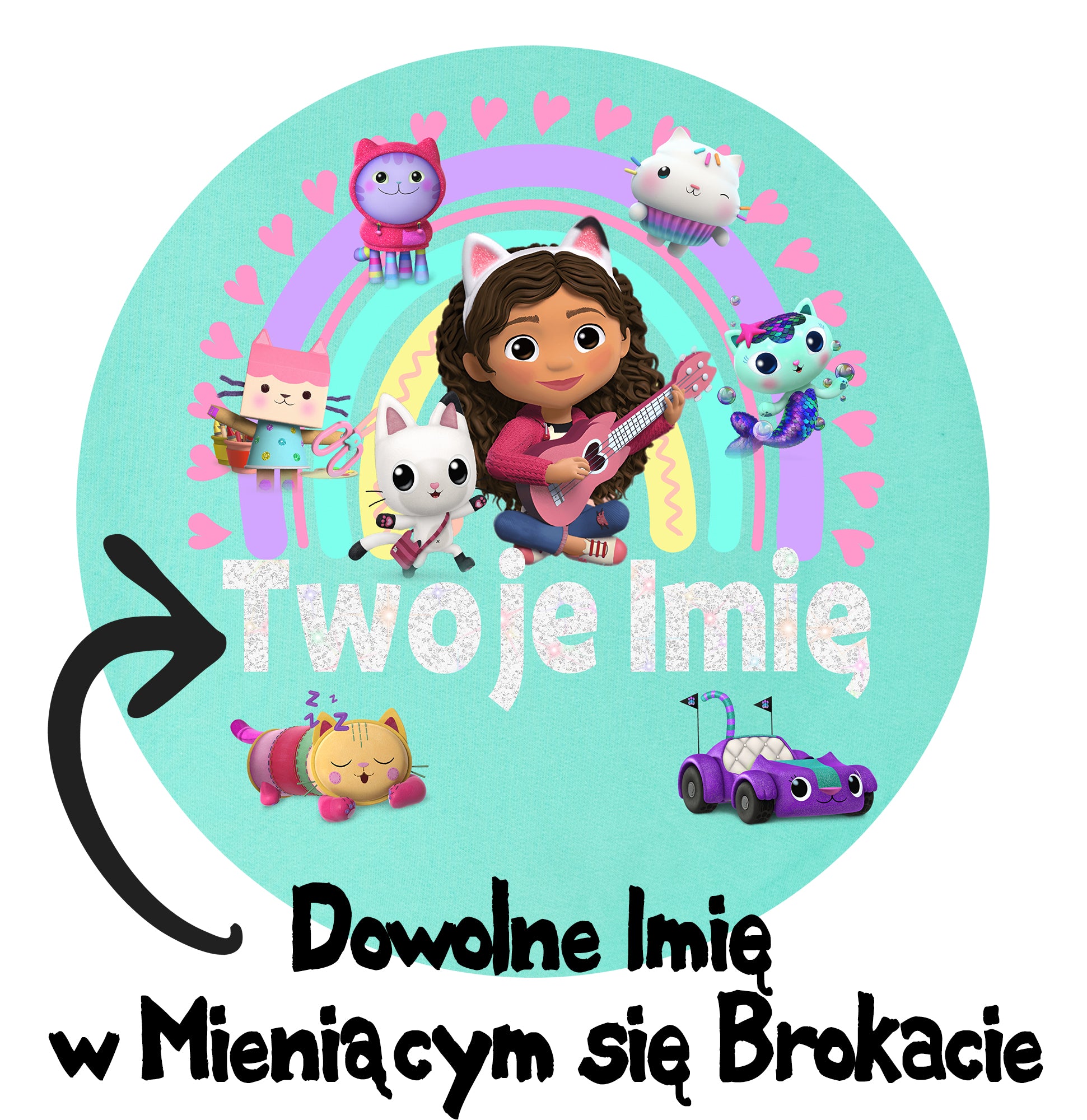 Koci Domek Gabi - Bluza Dziewczęca z Imieniem - Różne Kolory - Bawełna - GAB03