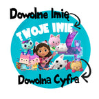 Koci Domek Gabi - T-Shirt Koszulka z Imieniem i Cyfrą - Różne Kolory - GAB04