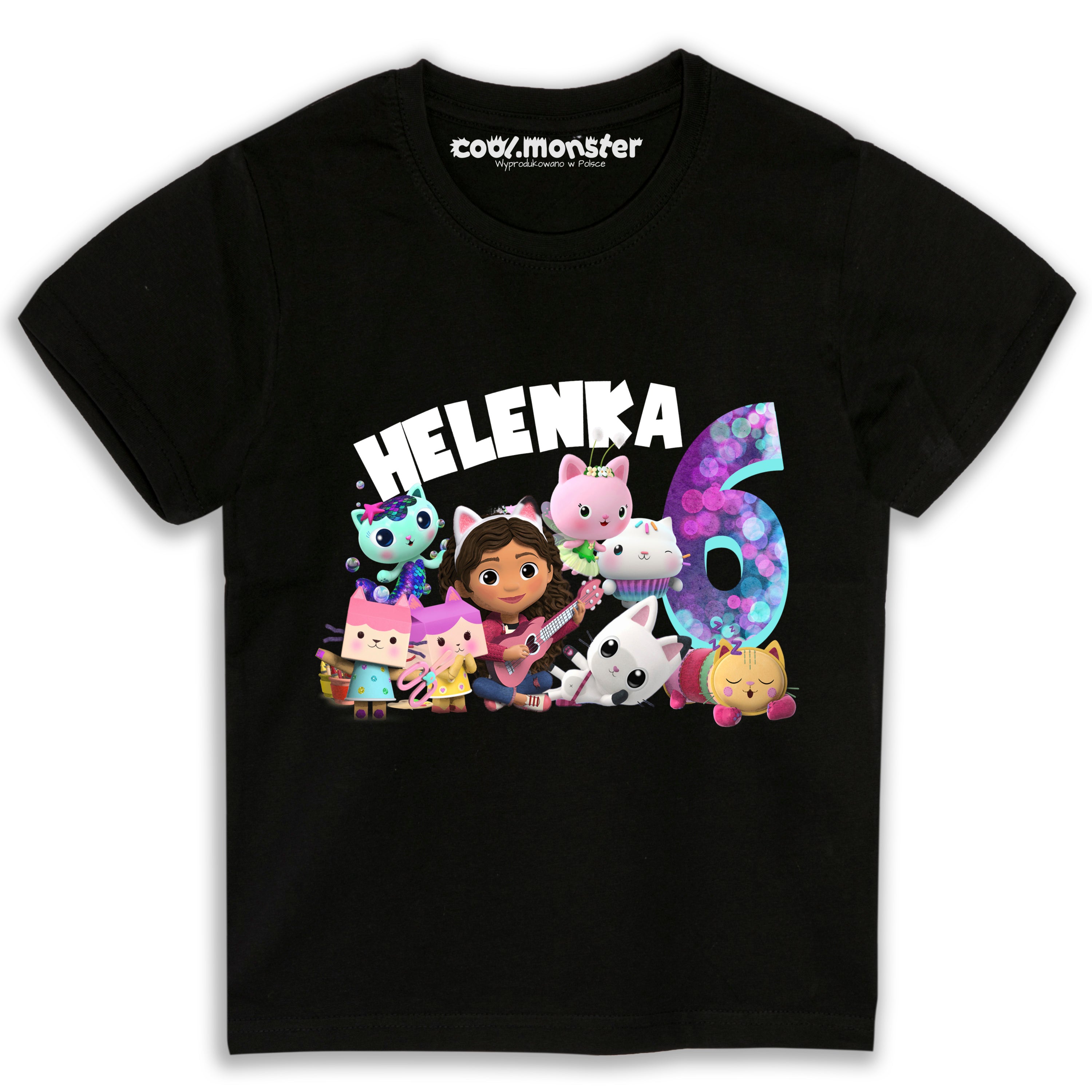 Koci Domek Gabi - T-Shirt Koszulka z Imieniem i Cyfrą - Różne Kolory - GAB04