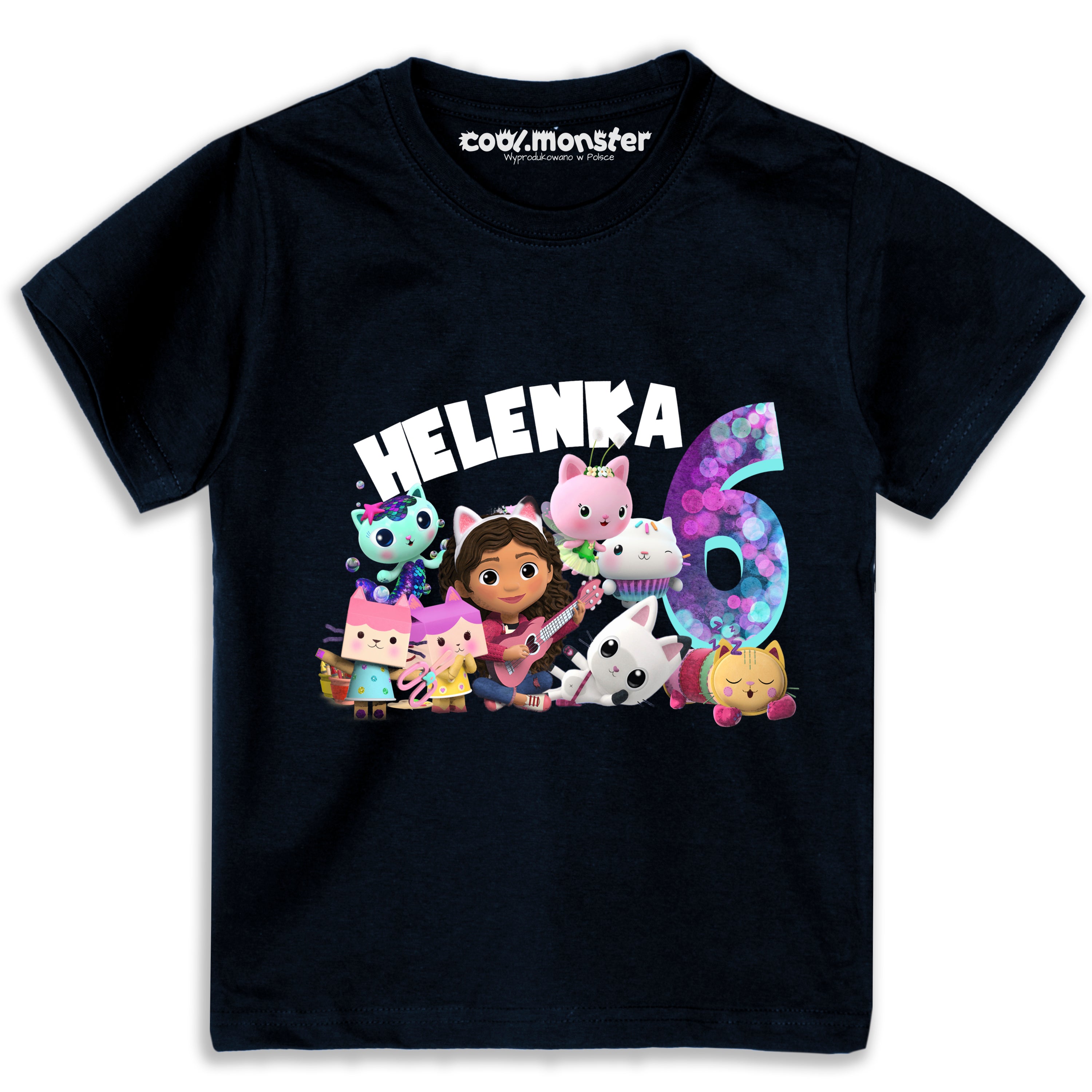 Koci Domek Gabi - T-Shirt Koszulka z Imieniem i Cyfrą - Różne Kolory - GAB04