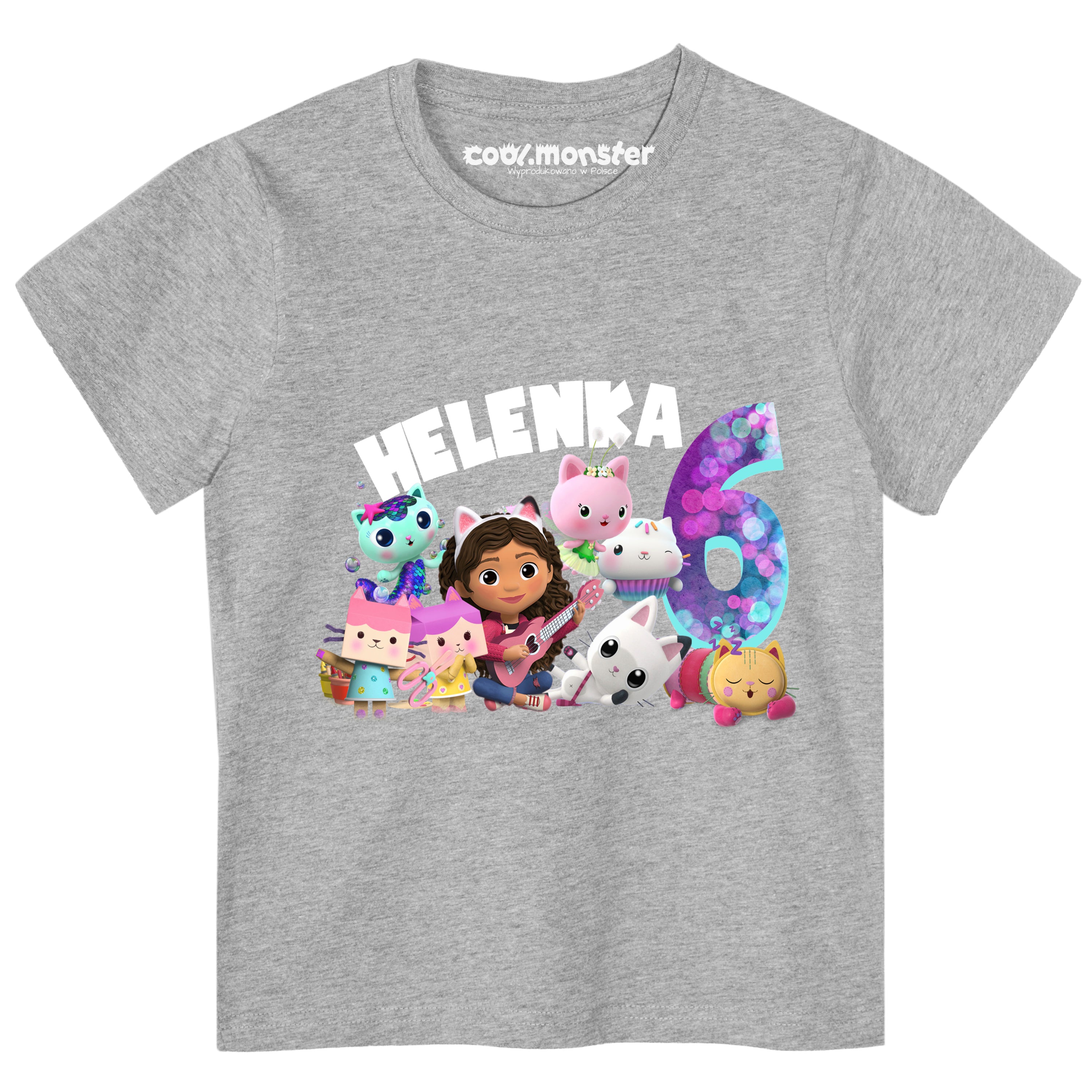 Koci Domek Gabi - T-Shirt Koszulka z Imieniem i Cyfrą - Różne Kolory - GAB04