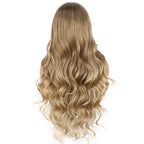 Długa peruka fale ombre blond brąz naturalna koronka lace front 60 cm