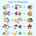 Gumki puzzle 3D dla dzieci zestaw 12szt geometryczne układanki antystres