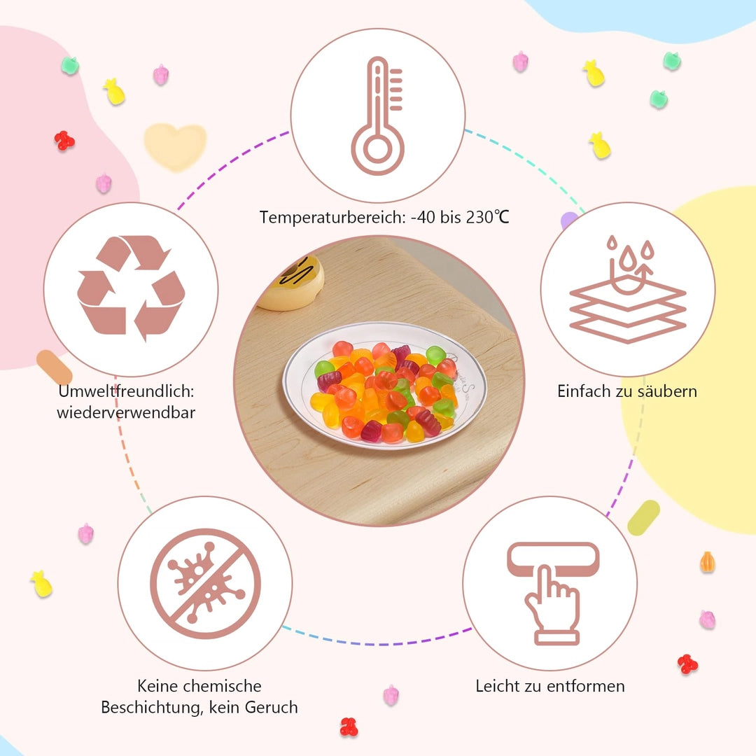 Foremki silikonowe Formy do żelków na żelki Misie lizaków czekolady zestaw 5 Sztuk