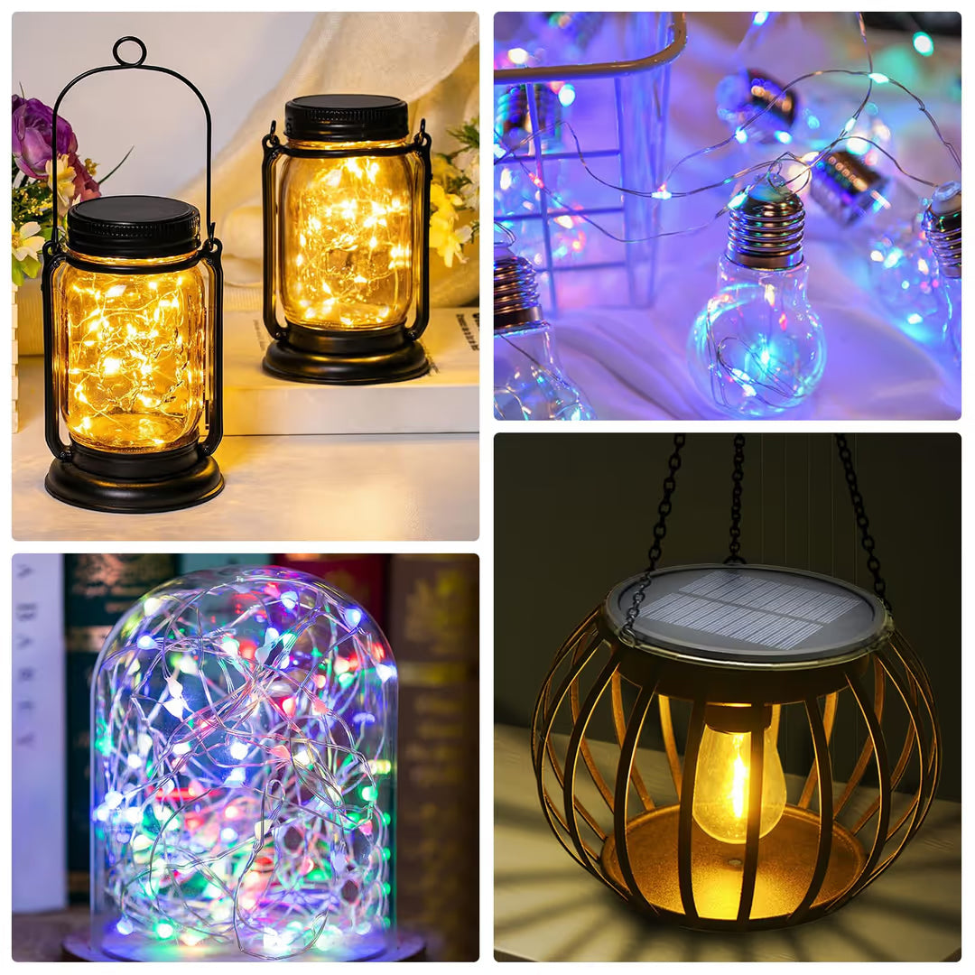 Lampki Solarne Baterie wymienne Zapas LED do Słoików 4 szt Moduł Wkład do Lampionów