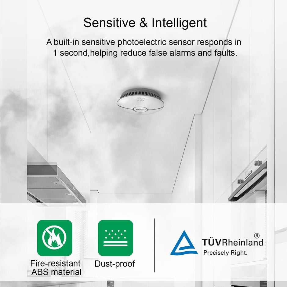 Inteligentny Czujnik dymu Filotimo Smart WIFI bezprzewodowy 5-Pak