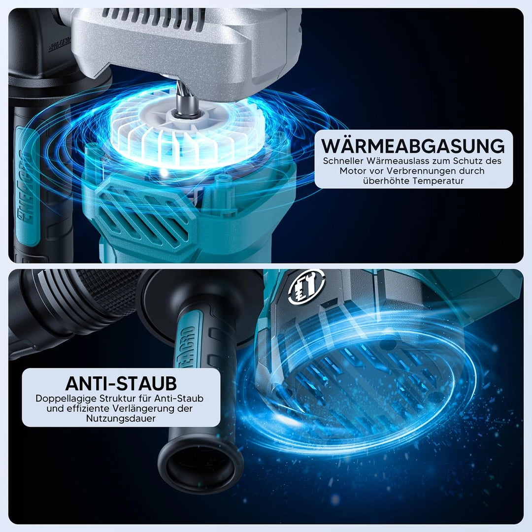 Młot wyburzeniowy ENEACRO SDS-Max Mocny 1300W 20J zestaw Dłuta Torba