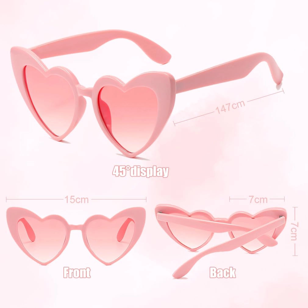 okulary imprezowe zestaw 18 par serce  różowe białe czarne UV retro