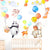 Naklejki na ścianę dla dzieci zwierzątka z balonami 80x39 cm do pokoju malucha