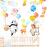Naklejki na ścianę dla dzieci zwierzątka z balonami 80x39 cm do pokoju malucha